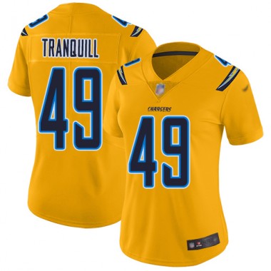 Los Angeles Chargers NFL Football Drue Tranquill Gold Jersey Women Limited 49 Inverted Legend